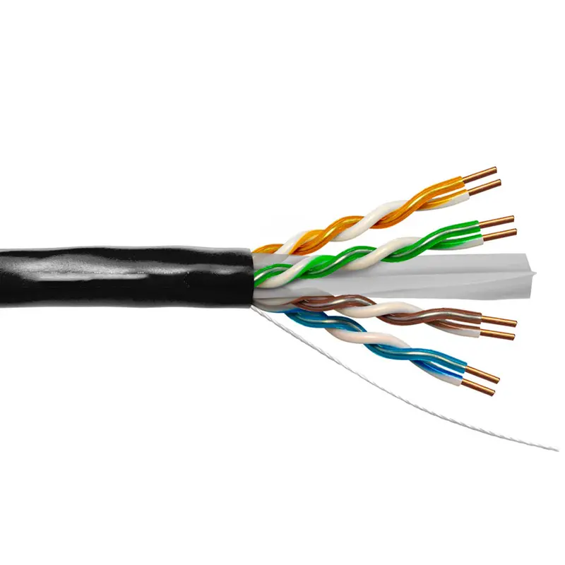 Mdy Cat6 Utp Direct-Burial Outdoor Cable – 0.53 Mm Solid Copper, 1000 Ft Black Spool 1