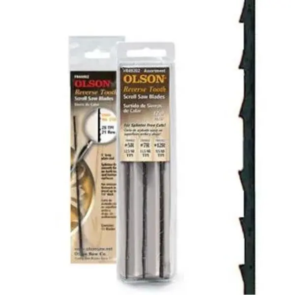 Olson Reverse Skip Tooth Scroll Saw Blades For Clean, Splinter-Free Cuts 1
