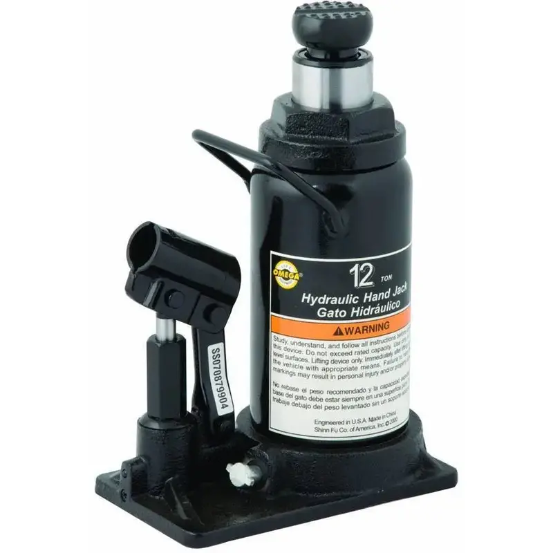 Omega 12-Ton In-Line Hydraulic Bottle Jack — Compact Screw Base Design (Model 10120) 1