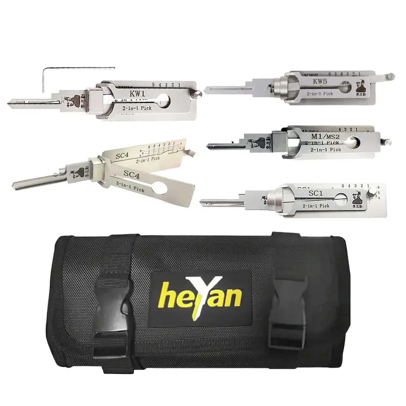 Original Lishi Residential Lock Pick & Decoder Kit – Kw1/Kw5/Sc1/Sc4/M1/Ms2 – Roll Case 1