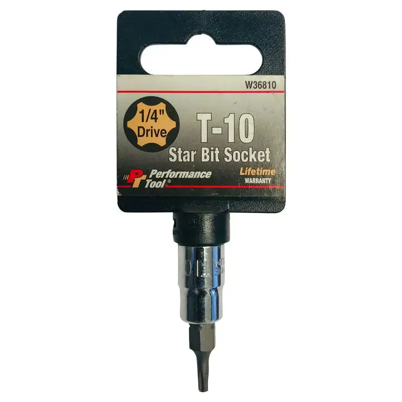 Performance Tool W36810 T-10 Torx Star Bit Socket – 1/4" Drive 1