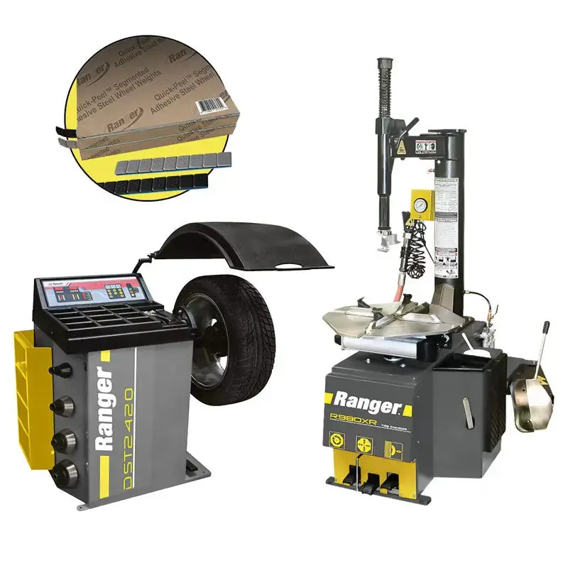 Ranger Dst-2420 Dynamic Balancer + R980Xr Swing-Arm Tire Changer + Tape Weight Package 1