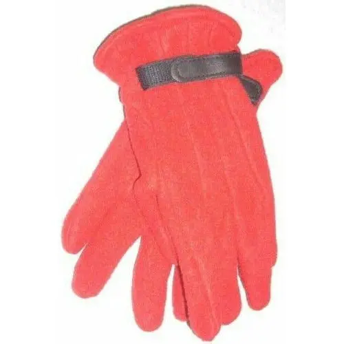 Red Fuzzy Costume Winter Gloves With Adjustable Wrist Strap – Size 8 1