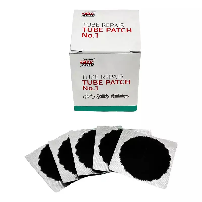 Rema Black Edge Round Vulcanizing Tube Patches – Heat-Cured Rubber Repair 1