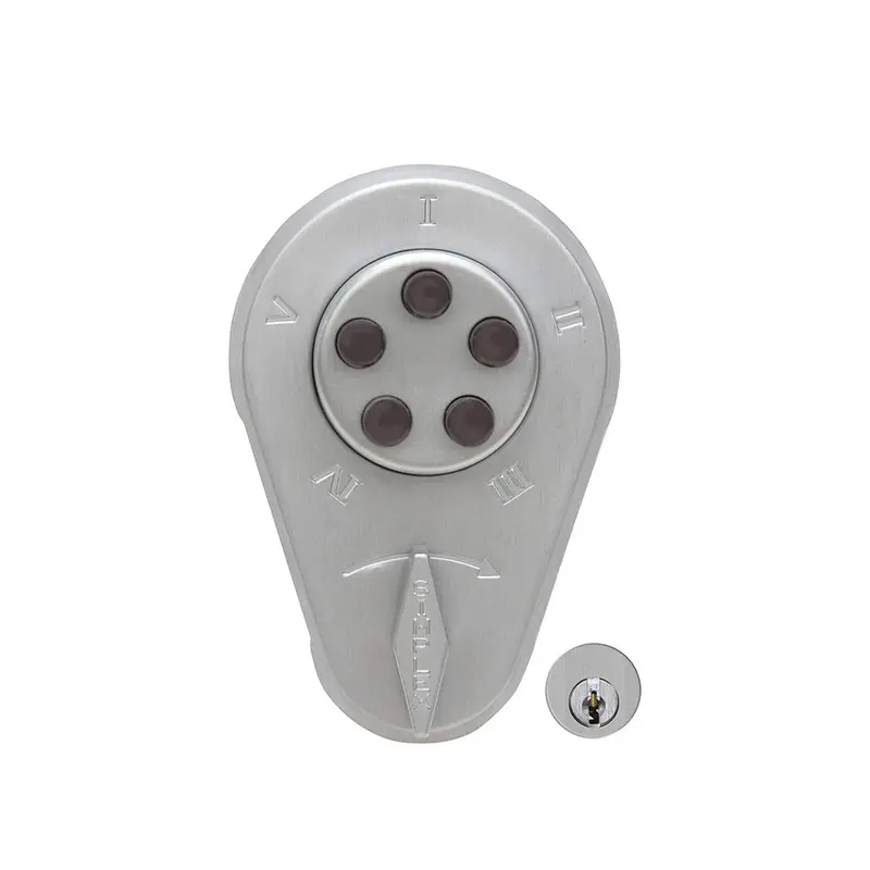 Simplex 9060000 Series Auxiliary Pushbutton Lock With Thumbturn — Satin Chrome (26D) 1