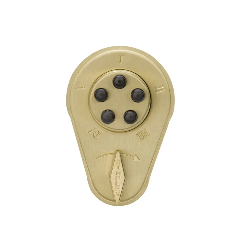 Simplex 9380000 Key-Override Pushbutton Deadbolt — Adjustable For 1-3/4" To 2-1/8" Door Thickness 2