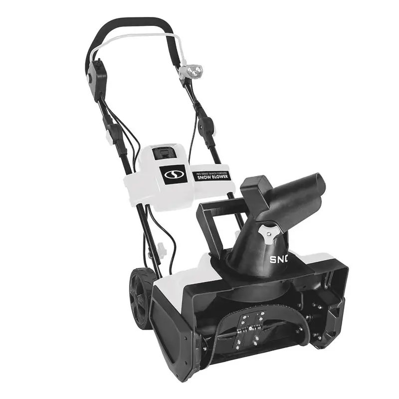 Snow Joe Ion18Sb-Pro-Wht 18-Inch Cordless Single-Stage Snow Blower – 5-Ah Battery, Brushless Motor (White) 1