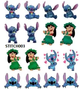 Stitch-Themed Nail Decal Set 1