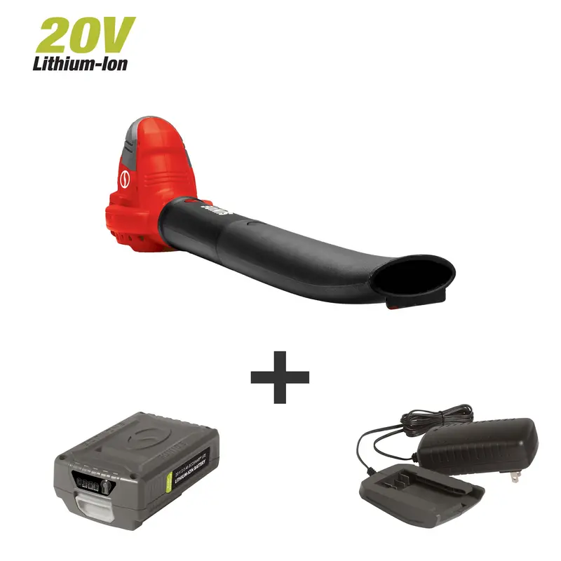 Sun Joe 20Vionlt-Blw-Red 20V Cordless Blower/Sweeper Kit With 2.5-Ah Battery & Charger (Red) 1