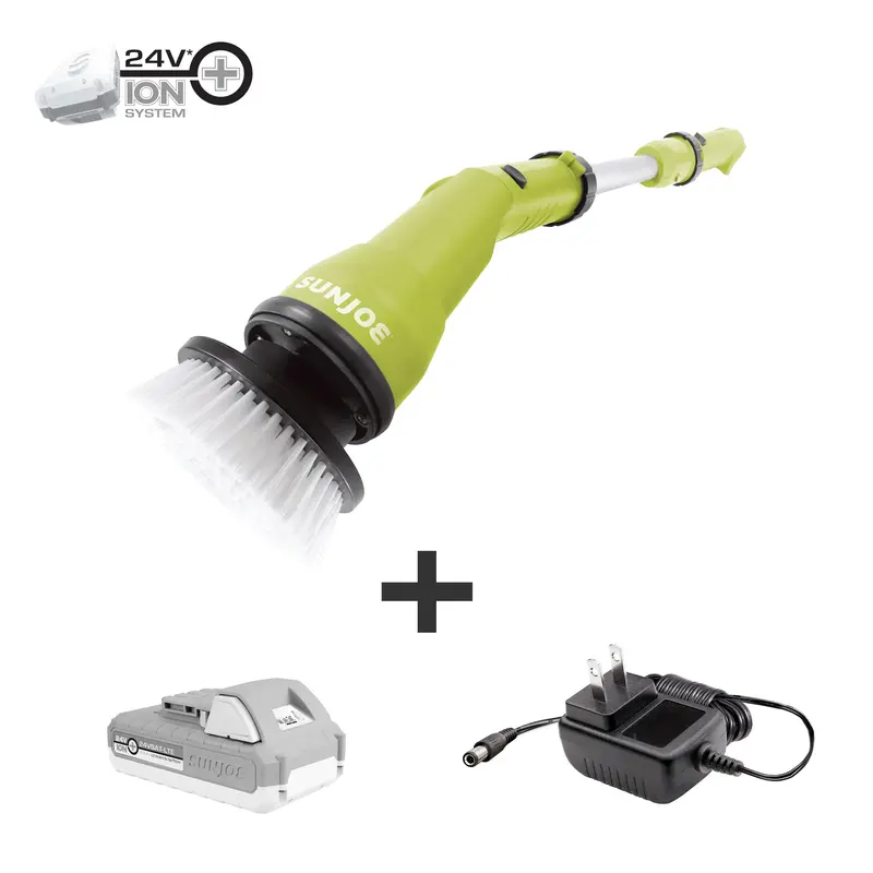 Sun Joe 24V Ion+ Cordless 360° Spin Scrubber Tool + 2.0-Ah Starter Kit (Free) 1