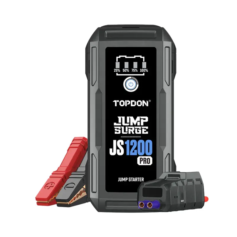 Topdon Js1200Pro 1800A Peak Jump Starter & Portable Power Bank With Led Light 1