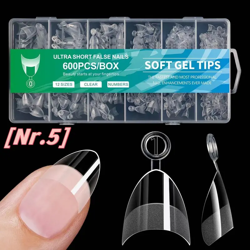 Ultra-Short Soft Gel Press-On Nails – 600-Piece Bulk Pack 1