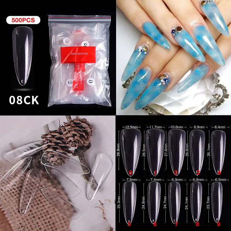 Ultra-Transparent Nail Extensions – 500 Pcs Pack 1