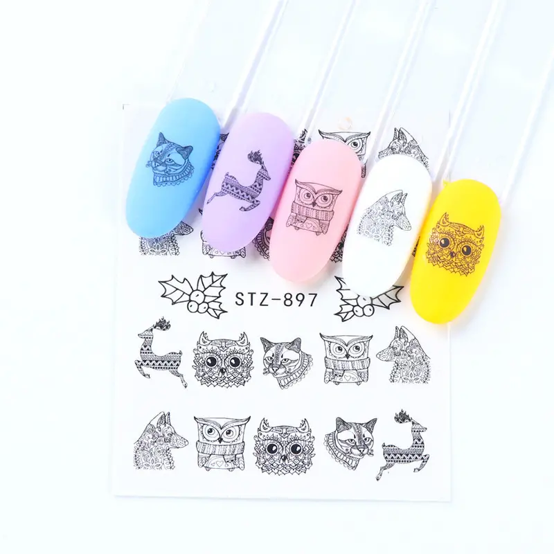 Wildlife-Inspired Geometric Nail Sticker Stz897 1