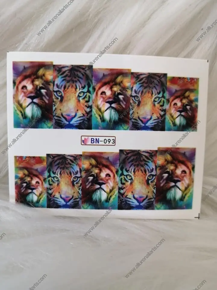 Wildlife-Themed Tiger Nail Decal Set - Bn093 1
