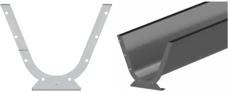 18-Inch Flared Screw Conveyor Trough – 12-Foot Length (Model 308-2203) 1